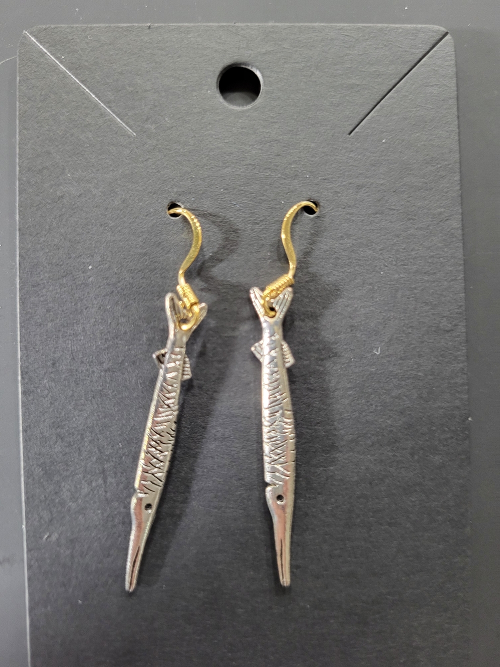 Gold & Silver Fish Drop Earrings - Women's Jewelry